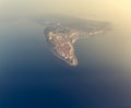 Picturesque aerial view of mediterranean coastal town.
