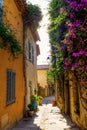 Picturesque alley in Grimaud, France