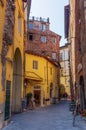 Picturesque alley in Lucca, Tuscany, Italy