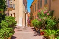 Picturesque alley in the old town of Cannes