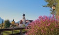 Picturesque alpine church, wallgau village Royalty Free Stock Photo