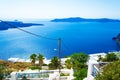 Amazing panorama of Santorini Caldera Aegean Sea cliff face terraces Greece