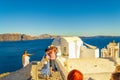 Picturesque architecture Oia town Santorini island landscape Greece Royalty Free Stock Photo