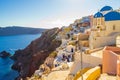 Picturesque architecture Oia town Santorini island landscape Greece Royalty Free Stock Photo