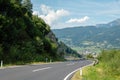 A picturesque asphalted mountain road through the Alps. Austria Royalty Free Stock Photo