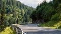 A picturesque asphalted mountain road through the Alps. Austria Royalty Free Stock Photo