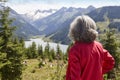 Picturesque austrian mountain, forest and lake austrian landscape. Speicher durlassboben. Austria