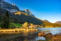 Picturesque autumn evening over Hintersee lake, Bavaria, Germany