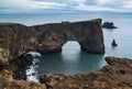 Picturesque autumn evening view to Dyrholaey coast cliffs and rocky arch, Vik, South Iceland Royalty Free Stock Photo