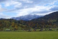 Picturesque autumnal Garmisch-Partenkirchen in Bavaria (Germany)