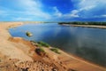 Picturesque bank of the river Yenisei Royalty Free Stock Photo