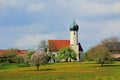 Picturesque bavarian church and landscape