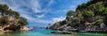 Picturesque beach Calo de ses Llises panoramic image, Calvia, Mallorca Island, Baleares, Spain