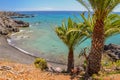 Picturesque beach and volcanic rocks in Alcala on Tenerife