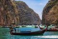 A picturesque beautiful place on the island of Phi Phi Leh - Pi Leh Lagoon is popular for excursions with tourists on traditional