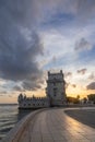 Picturesque Belem Tower (Torre de Belem) located in Lisbon, Portugal Royalty Free Stock Photo