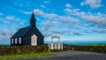 The picturesque Black Church of Budir in Iceland.