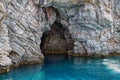 The picturesque blue cave.Turkey Marmaris, Aegean Islands Royalty Free Stock Photo