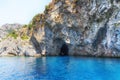 The picturesque blue cave. Turkey Marmaris, Aegean Islands Royalty Free Stock Photo