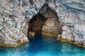 The picturesque blue cave.Turkey Marmaris, Aegean Islands Royalty Free Stock Photo