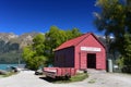 Picturesque boat shed in Glenorchy, Queenstown, New Zealand Royalty Free Stock Photo