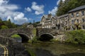 The picturesque bridge in the center of Beddgelert north Wales