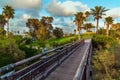 Picturesque bridge over a ravine Royalty Free Stock Photo