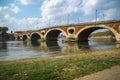 Picturesque bridge over River Garonne, Toulouse, France