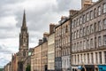 Picturesque buildings of great beauty on the main avenue of the Royal Mile in the center of Edinburgh, Scotland.