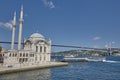 Picturesque Buyuk mecidiye cami in Bosporus strait. Istanbul, Turkey