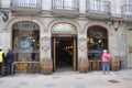 Pedestrian Street Cafe Bar design in Downtown from Vitoria Gasteiz City of Basque Country in Spain