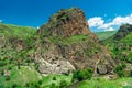 Picturesque canyon with river in the beautiful mountains of Georgia on a sunny summer day