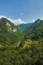 Picturesque canyon of the Tara river. Crna gora Royalty Free Stock Photo