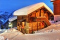 Chalet under heavy snow - Bettmeralp, Switzerland Royalty Free Stock Photo