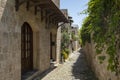 A Picturesque Alleyway of Rhodes\' Medieval Old Town in Greece