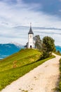 Picturesque  Church Of St Primoz.in Jamnik,Kamnik, Slovenia at Autumn Royalty Free Stock Photo