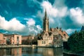 The picturesque city landscape in Bruges, Belgium