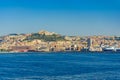 Napoli,Campania/Italy-July 17, 2019: Picturesque cityscape of Naples from Tyrrhenian sea. Travel destination concept