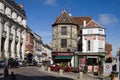 A picturesque cityscape in the old town of Auxerre, France