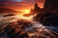 Picturesque coastal cliffs by the sea