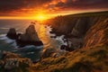 Picturesque coastal cliffs by the sea