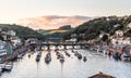 The picturesque coastal town of Looe in Cornwall, England, UK, in beautiful sunny evening light Royalty Free Stock Photo