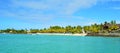 The picturesque coastline of the Grand Baie on Mauritius island Royalty Free Stock Photo