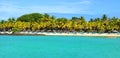 The picturesque coastline of the Grand Baie on Mauritius island Royalty Free Stock Photo