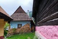 Picturesque colorful historic houses. Colorful old wooden houses in Vlkolinec.