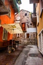 Picturesque colorful street in Ascona, Switzerland Royalty Free Stock Photo