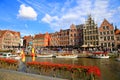 Picturesque colorful town of Ghent in Flanders, Belgium