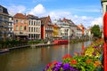 Picturesque colorful town of Ghent in Flanders, Belgium