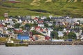 Picturesque colorful village of Vestmanna in Feroe islands. Denmark