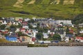 Picturesque colorful village of Vestmanna in Feroe islands. Denmark